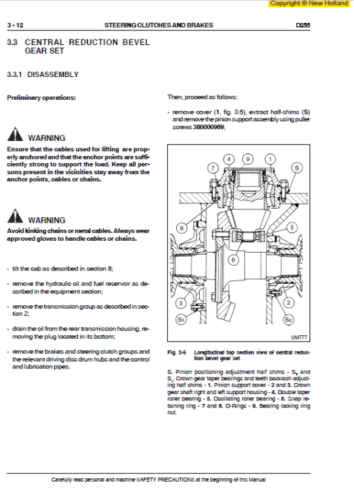 New Holland D255 Bulldozer Dozer Service Manual - Image 3