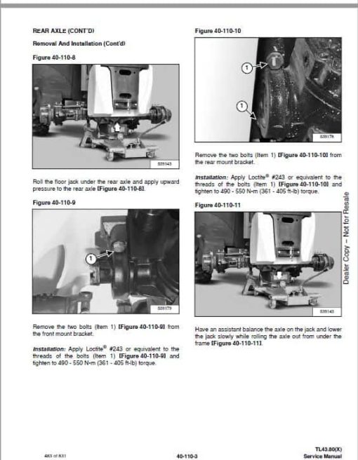 Bobcat TL43.80, TL43.80X, TL43.80X2 versaHANDLER Telescopic Service Repair Manual - Image 3