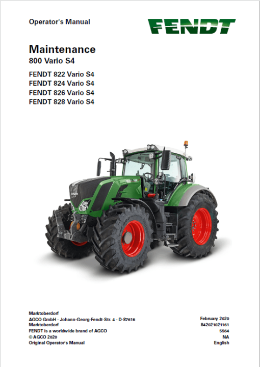 Fendt 822, 824, 826, 828 Vario S4 Tractors Workshop Repair Manual - Image 5