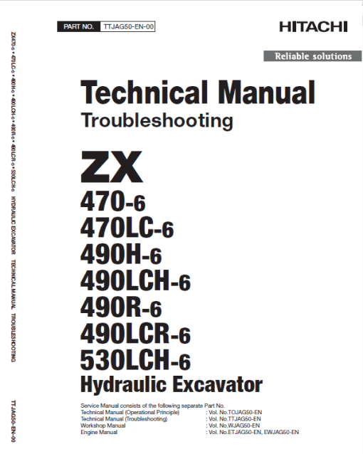 Hitachi ZX470-6, ZX490LCH-6 and ZX530LCH-6 Excavator Repair Manual - Image 5