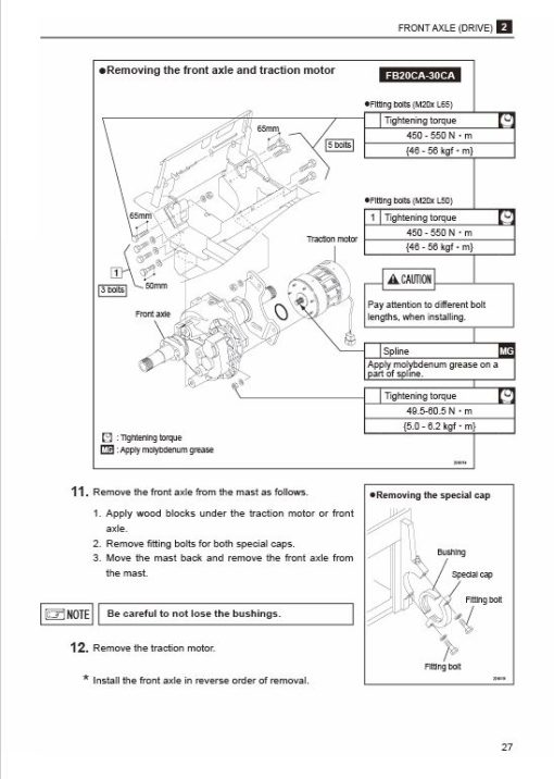 Mitsubishi FB10CA, FB10HCA, FB14CA, FB14HCA Forklift Service Manual - Image 3