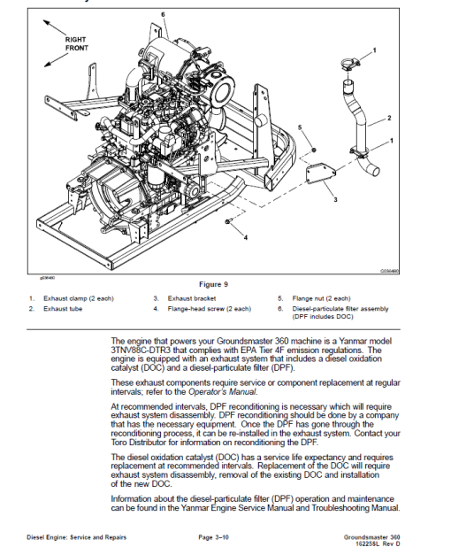 Toro Groundsmaster 360 (4-Wheel Drive Models Yanmar Engines) Service Repair Manual - Image 3