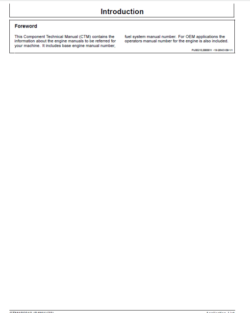 John Deere Application List Information about the Engine Manuals (CTM106819) - Image 3