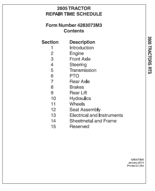 Massey Ferguson 2605, 2615 Tractor Service Manual - Image 3