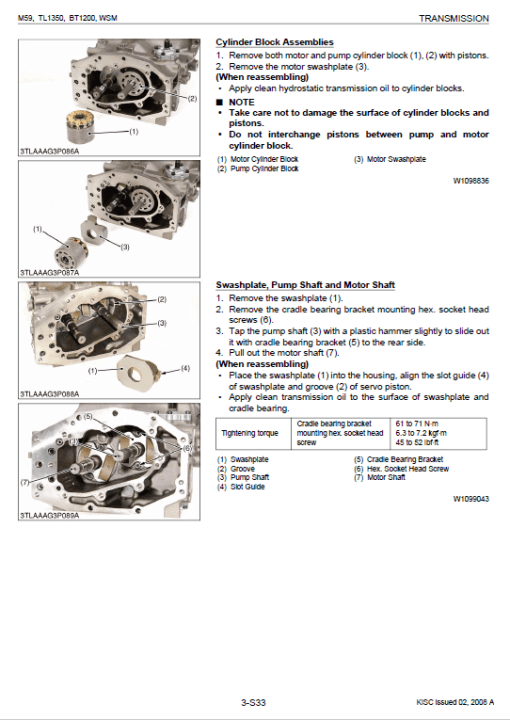 Kubota M59, TL1350, BT1200 Tractor Workshop Manual - Image 3