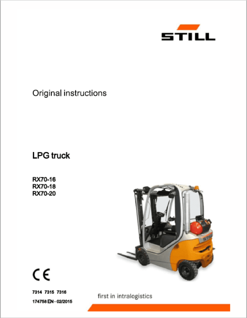 Still Electric Forklift Truck RX70: RX70-16, RX70-18, RX70-20 Repair Manual - Image 2