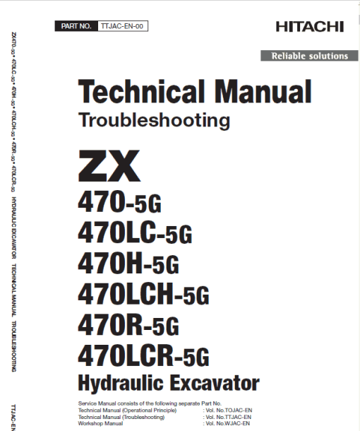 Hitachi ZX470-5G Excavator Service Repair Manual - Image 2