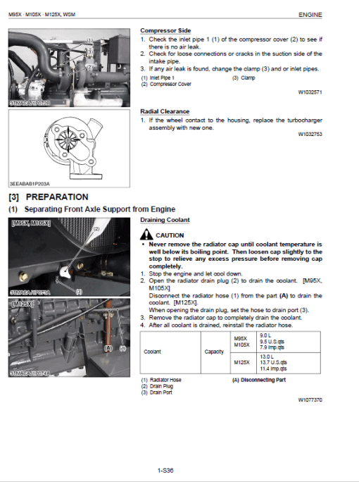 Kubota M95X, M105X, M125X Tractor Workshop Service Manual - Image 3