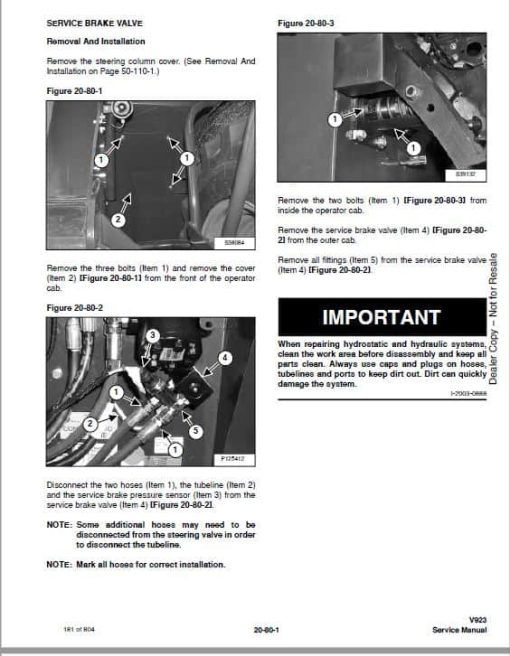 Bobcat V923 versaHANDLER Telescopic Service Repair Manual - Image 3