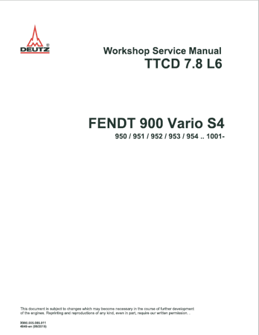 Fendt 927, 930, 933, 936, 939 Vario S4 Tractors Workshop Repair Manual - Image 3