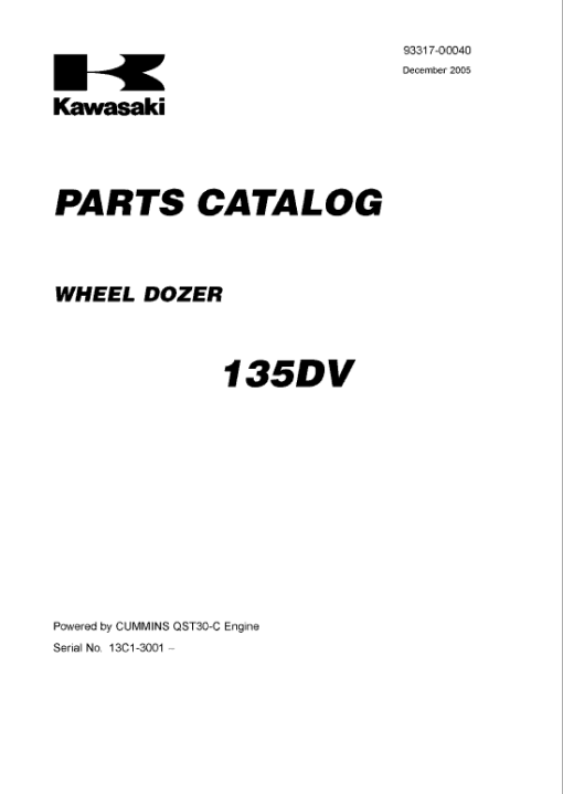 Kawasaki 135ZV-2 Wheel Loader Service Manual - Image 3