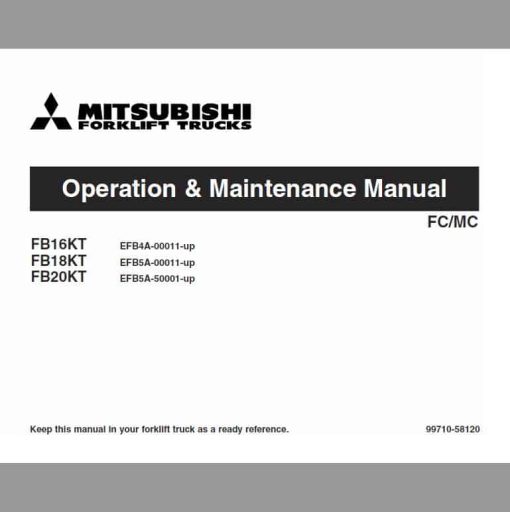 Mitsubishi FB16KT, FB18KT, FB20KT Forklift Lift Truck Service Manual - Image 3