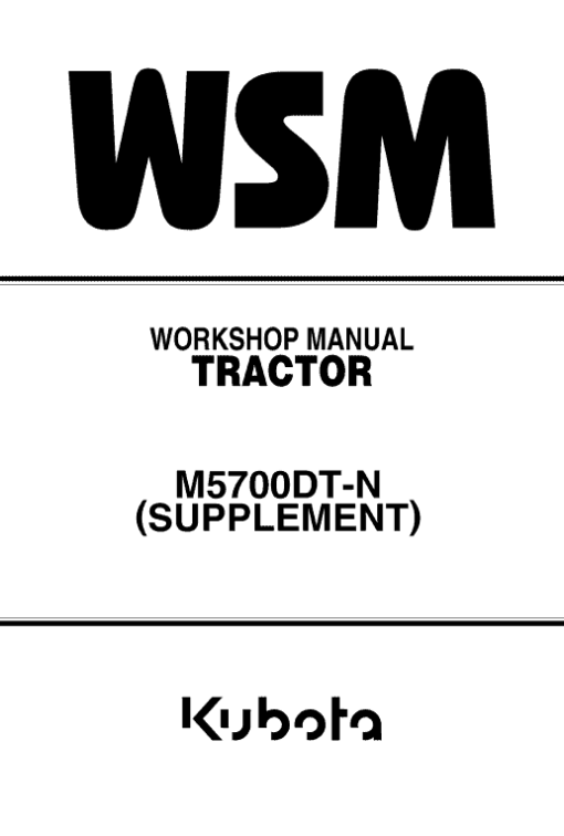 Kubota M4900, M5700 Tractor Workshop Service Manual - Image 4