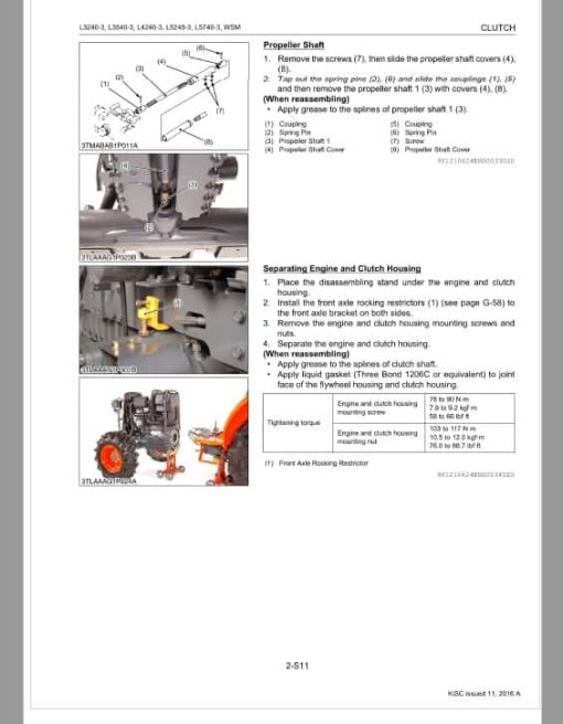 Kubota L4740-3, L5040-3, L5240-3, L5740-3 Workshop Repair Manual - Image 3