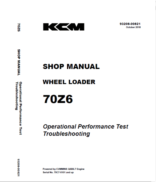 Kawasaki 70Z-6 Wheel Loader Service Manual