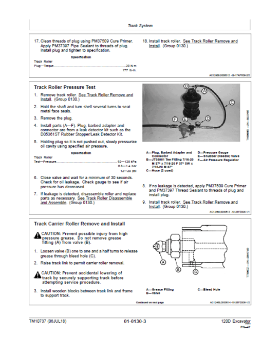 John Deere 120D Excavator Repair Technical Manual - Image 3