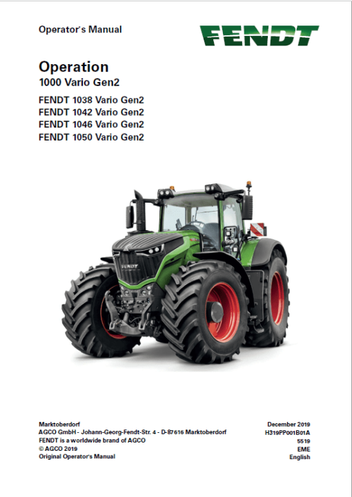 Fendt 1038, 1042, 1046, 1050 Vario Gen2 Tractors Workshop Repair Manual - Image 3