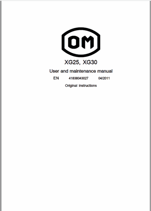 OM Pimespo XG25 and XG30 Forklift Repair Workshop Manual - Image 3