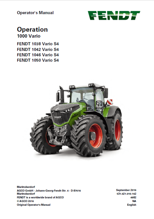 Fendt 1038, 1042, 1046, 1050 Vario S4 Tractors Workshop Repair Manual - Image 3