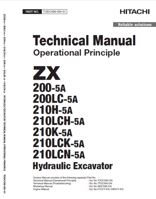 Hitachi ZX200-5A and ZX210LCN-5A Excavator Service Repair Manual - Image 2