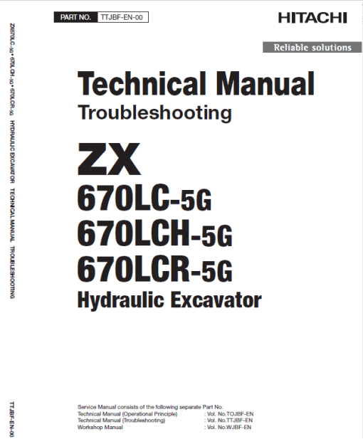 Hitachi ZX670LC-5G, ZX670LCR-5G and ZX670LCH-5G Excavator Service Repair Manual - Image 2