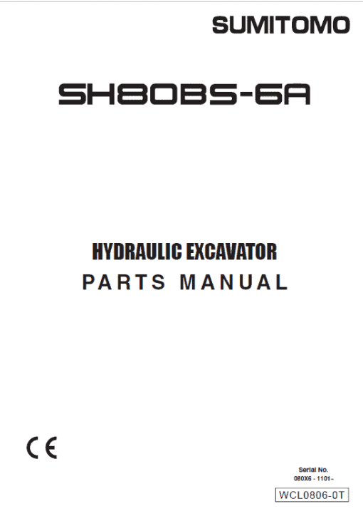 Sumitomo SH80BS-6A Hydraulic Excavator Repair Service Manual - Image 3