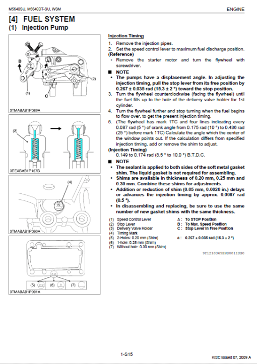 Kubota M5640SU Tractor Workshop Service Manual - Image 3