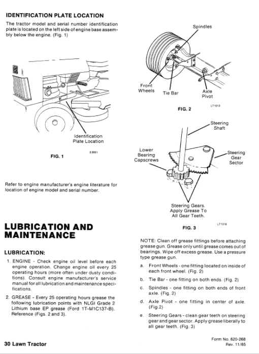 Ford LT8, LT11 Mower Tractor Service Manual - Image 3