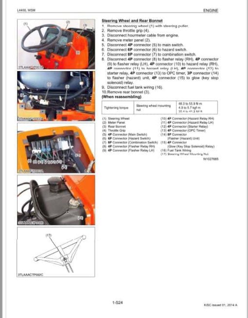 Kubota L4400, L4400HST, L4400, L4400HSTHST Tractor Workshop Repair Manual - Image 3