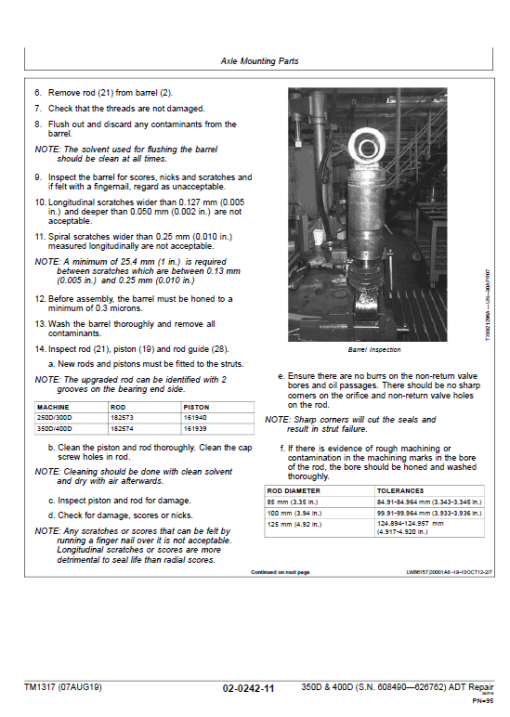 John Deere 350D, 400D Articulated Dump Truck Repair Manual (S.N 608490 - 626762) - Image 3