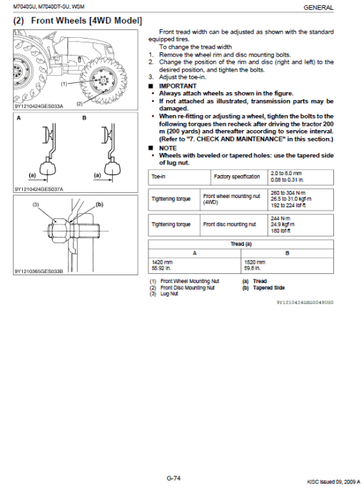 Kubota M7040SU Tractor Workshop Service Manual - Image 3