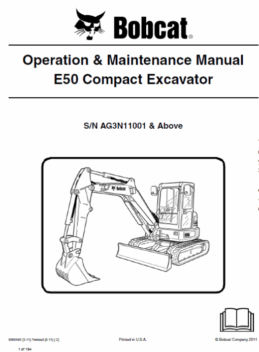 Bobcat E50 Compact Excavator Repair Service Manual - Image 3