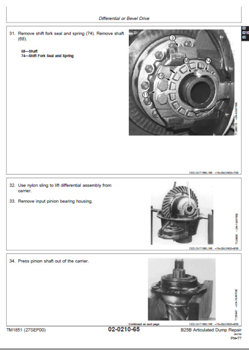 John Deere B25B Articulated Dump Truck Repair Technical Manual - Image 3