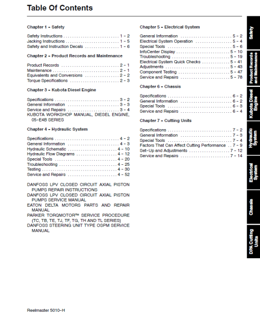 Toro Reelmaster 5010-H Service Repair Manual - Image 3