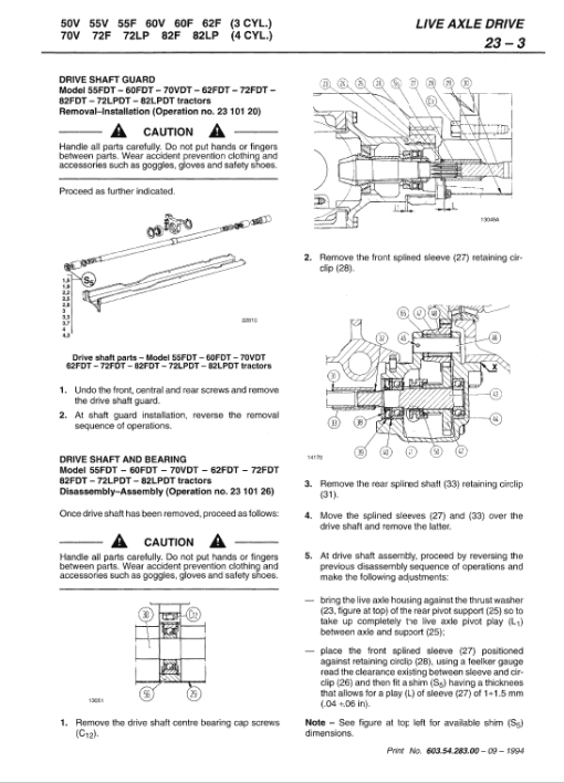 Fiat 50V, 55V, 55F, 60V, 60F, 62F Tractor Service Manual - Image 3