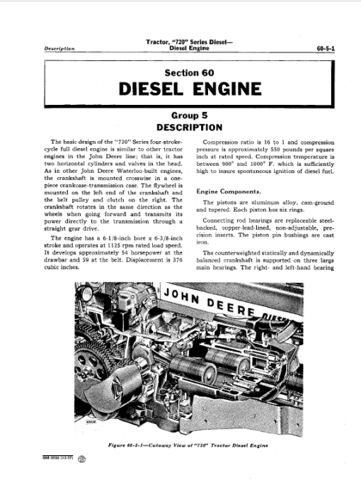 John Deere 70, 720, 730 (70 Series) Tractors Technical Manual - Image 4