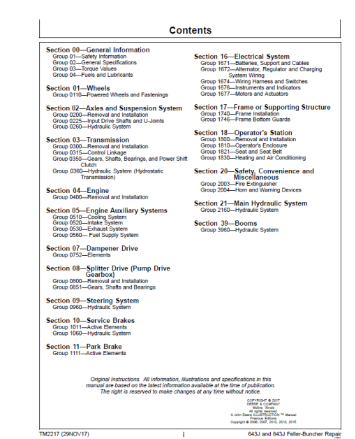 John Deere 643J, 843J Feller Buncher Service Repair Manual (SN after 600001 - ) - Image 3