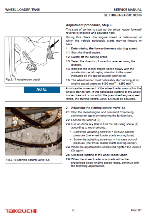 Takeuchi TW65 Wheel Loader Service Manual - Image 2