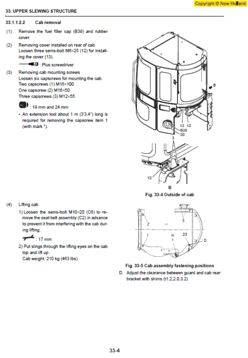 New Holland E20.2SR, E22.2SR and E27.2SR Mini Excavator Manual - Image 3