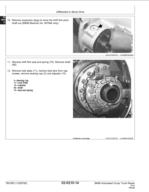 John Deere B40B Articulated Dump Truck Repair Technical Manual - Image 3