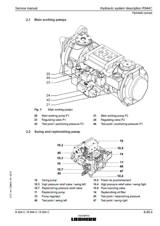 Liebherr A934C, R934C, R944C, R954C Litronic Excavator Service Manual - Image 5