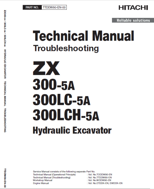 Hitachi ZX300-5A, ZX300LC-5A and ZX300LCH-5A ZAXIS Excavator Repair Manual - Image 3