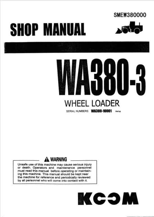 Komatsu WA380-3 Wheel Loader Service Manual - Image 3