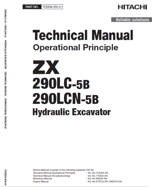 Hitachi ZX290LC-5B and ZX290LCN-5B ZAXIS Excavator Repair Manual - Image 5