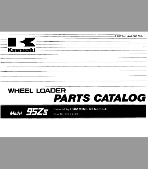 Kawasaki 95ZIIII Wheel Loader Service Manual - Image 5