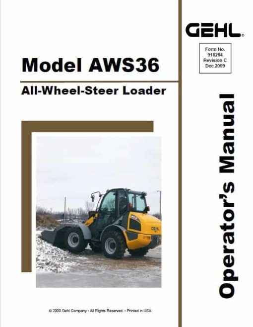 Gehl AWS36, AWS46 Wheel Steer Loader Repair Service Manual - Image 3