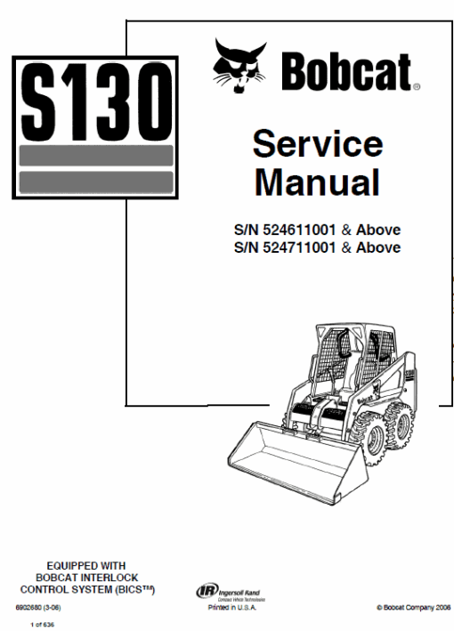 Bobcat S130 Skid-Steer Loader Service Manual - Image 6