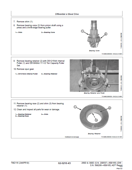 John Deere 250D, 300D Dump Truck Technical Manual (DW & BELL - S.N. 200537—201811) - Image 3