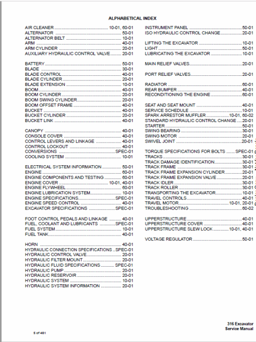 Bobcat 316 Excavator Service Manual - Image 5