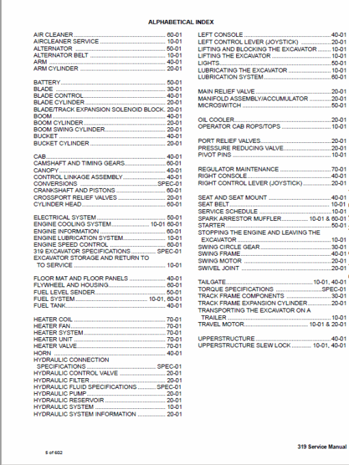 Bobcat 319 Compact Excavator Service Manual - Image 3